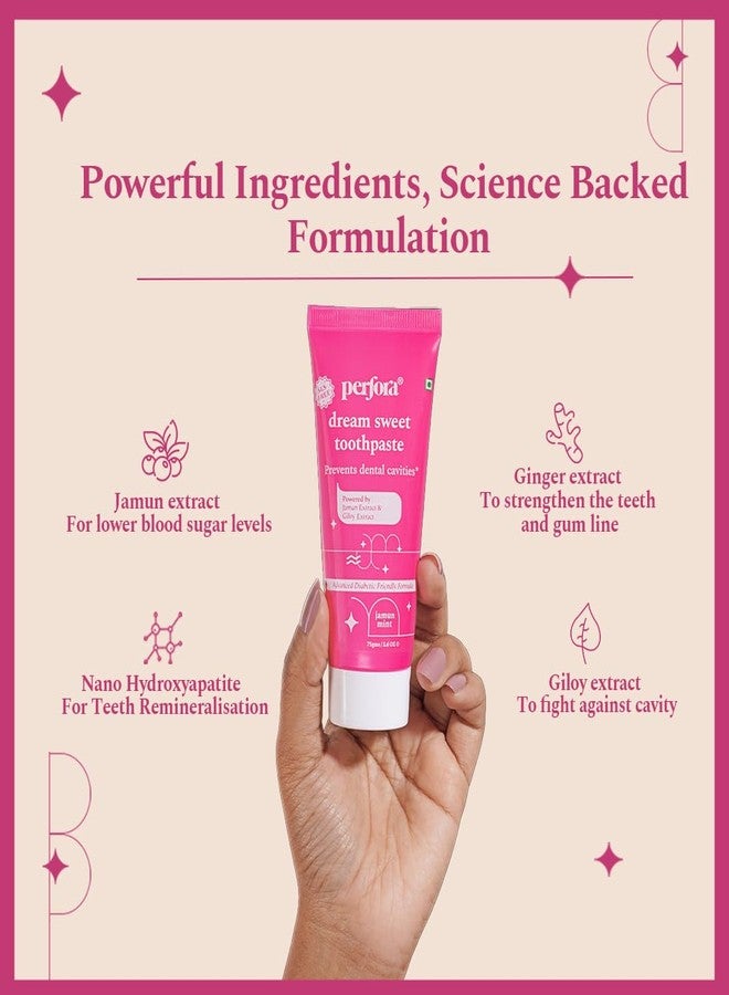 بيرفورا معجون أسنان بيرفورا لصحة الفم، خاص بمرضى السكري، للبالغين - 75 غرام (عبوة واحدة) | معجون أسنان خالٍ من السكر | معجون أسنان للحماية من التسوس | جل أسنان مناسب لمرضى السكري | معجون أسنان للأطفال والكبار | معجون أسنان خالٍ من كبريتات لوريل الصوديوم | معجون أسنان مضاد للتسوس | خالٍ من المحليات الصناعية | معتمد من Made Safe | مناسب للنباتيين | معجون أسنان جل - بنكهة النعناع والجامون - Image 5